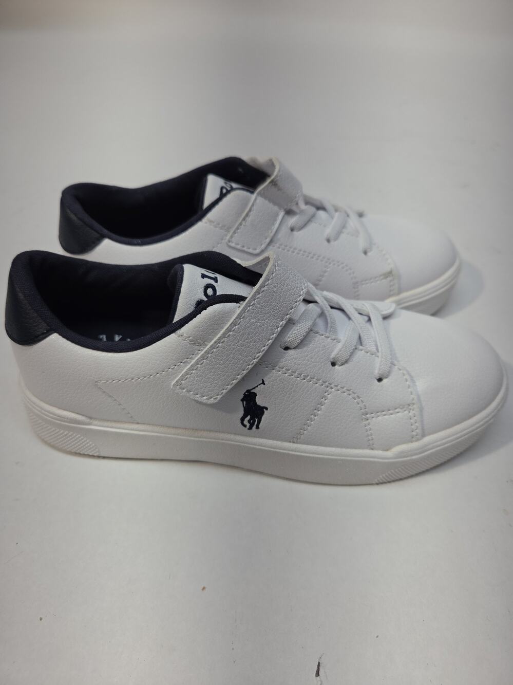 Polo Ralph Lauren Kids Casual Shoe White With Blue Insole Size 1.5 Youth